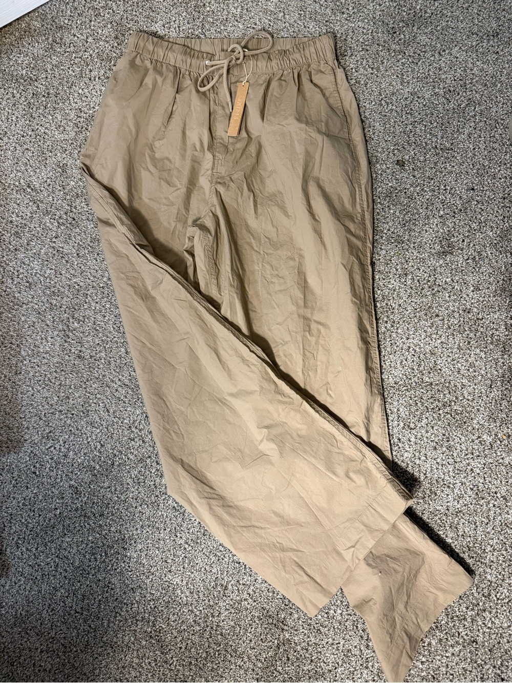 Skims Woven Cotton Oversized Drawstring Pants in Desert sz Small